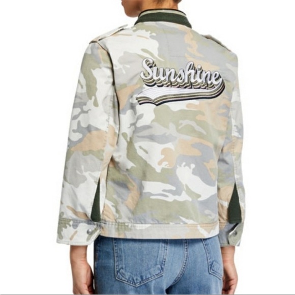 Zadig & Voltaire Cavi Camo Jacket Green Tan Casual Military Women Small Designer - Picture 1 of 13